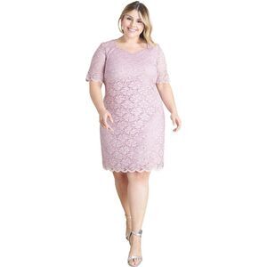 Connected Apparel Womens Floral Lace Cocktail Dress, Purple, NWT